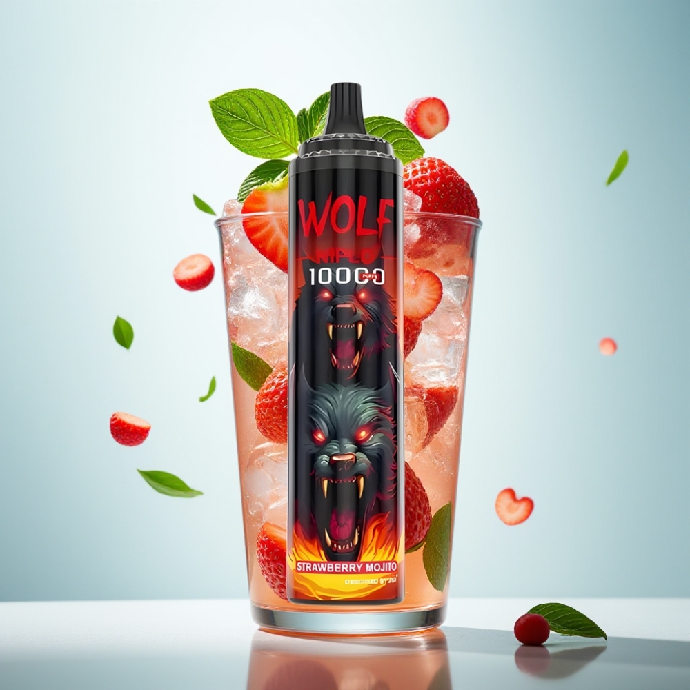 JNR Wolf Niplo 10000 Puffs Zemeņu Mojito 20ml 5% Type-C