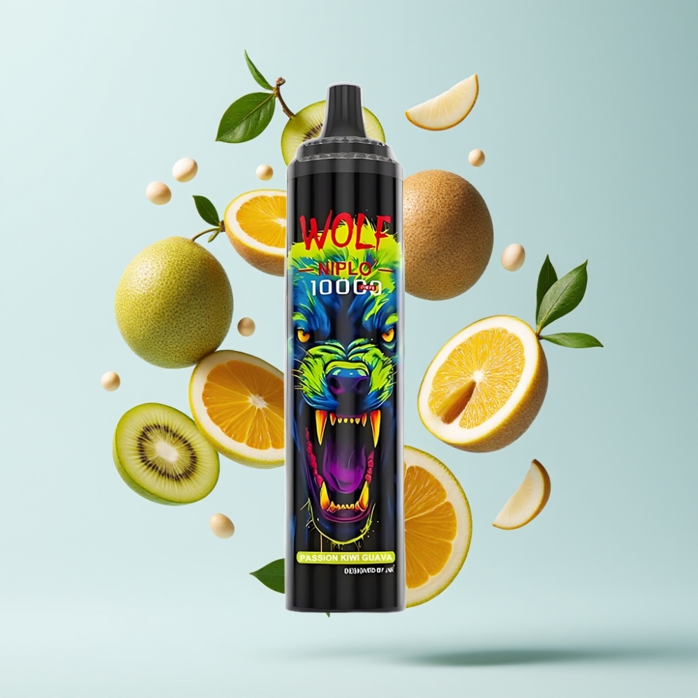 JNR Wolf Niplo 10000 Puffu Disposable Vape – Passiflora, Kivi, Guava – 20ml, 5% Nikotīna, Type-C
