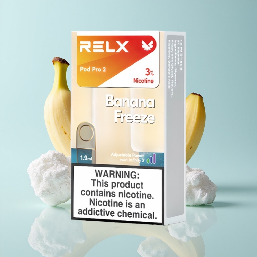 RELX Pod Pro 2 3% Nikotīna 1.9ml Banana Freeze 600 puffs
