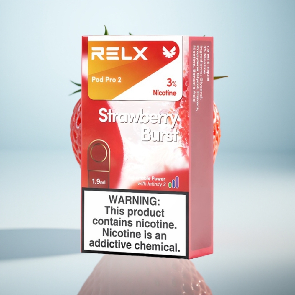 RELX Pod Pro 2 3% Nikotīns, 600 pūtiens, 1.9ml, Zemeņu Bursts