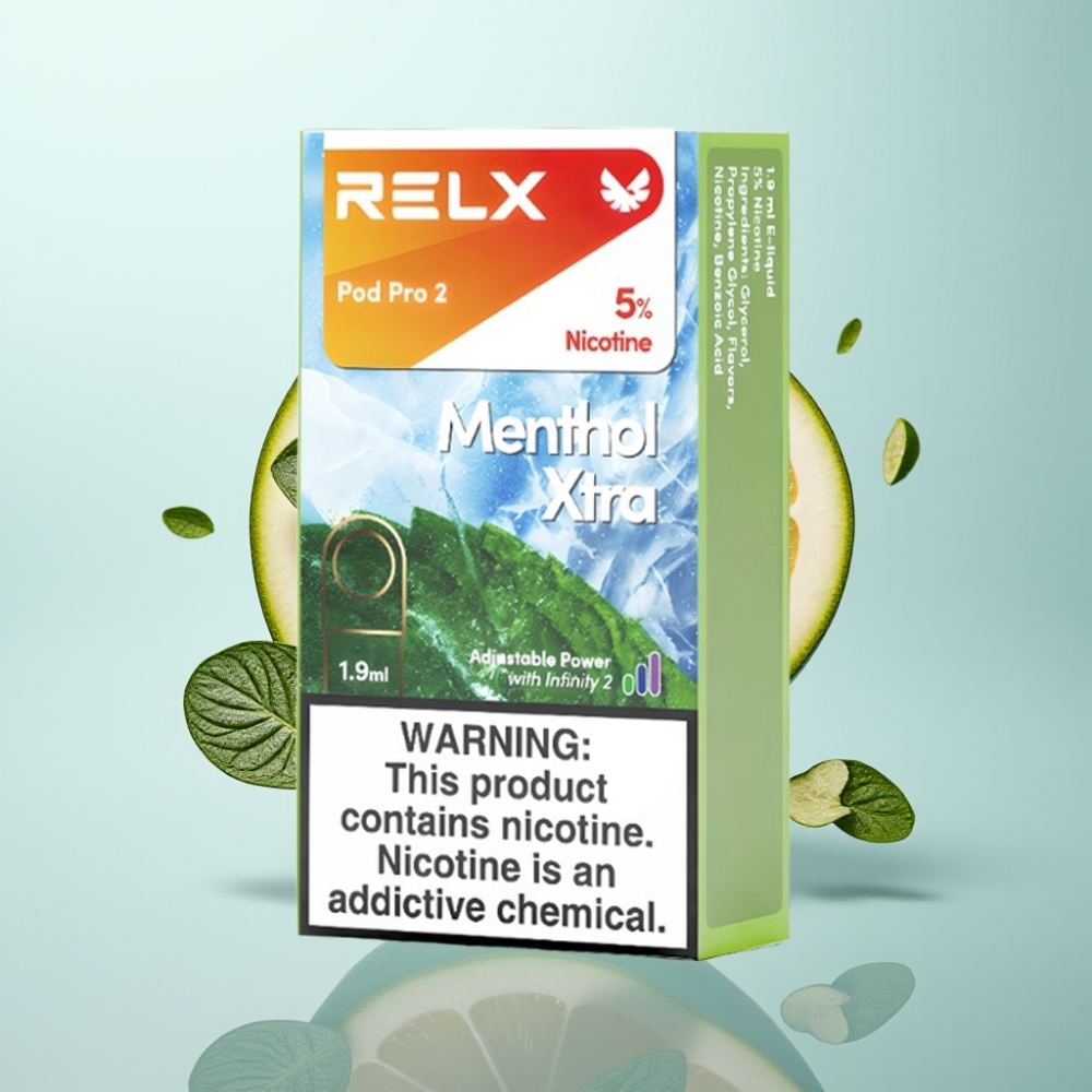 RELX Pod Pro 2 5% Nikotīns, 1,9ml, Menthol Xtra, 600 puffs