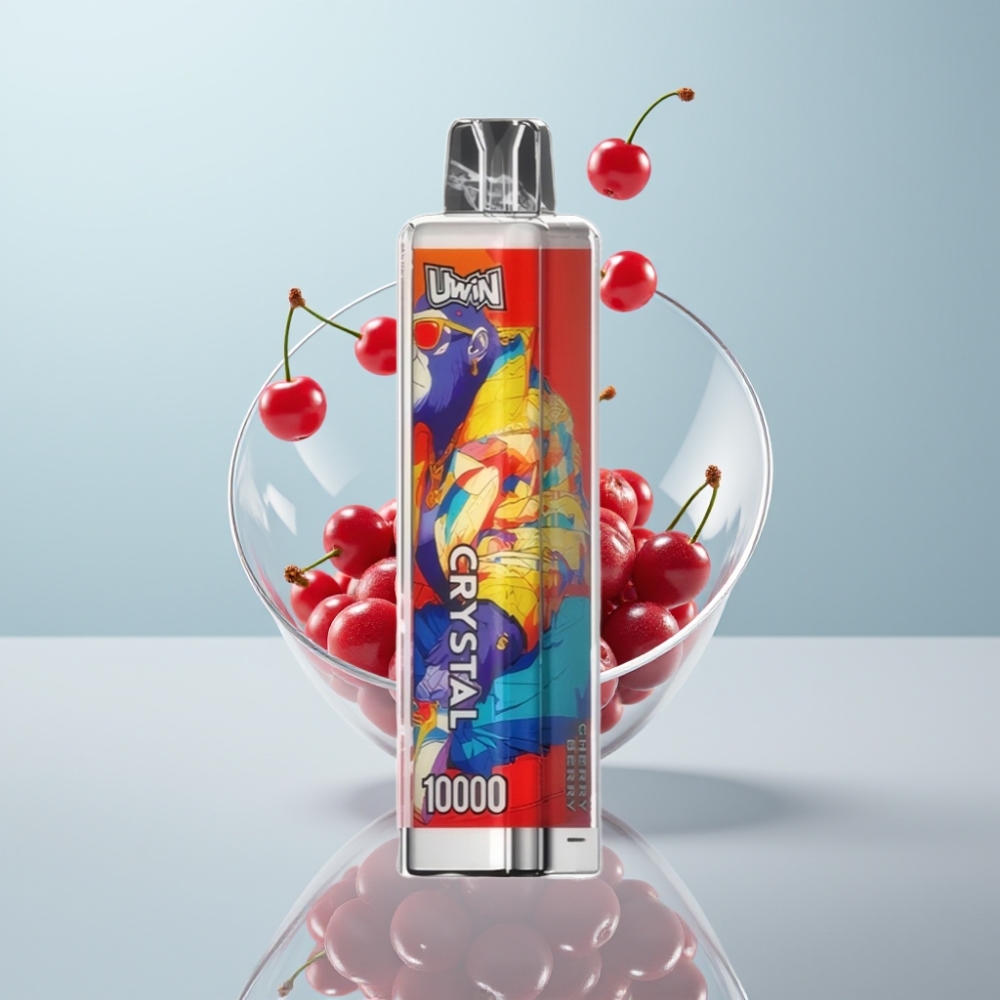 UWIN Crystal 10000 Pūkšķi Disposable Vape Ķiršu Ogā RGB, 18ml, 0.8Ω