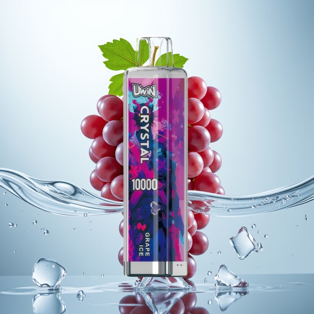 UWIN Crystal 10000 Puffs Disposable Vape Grape Ice, 18ml, Type-C, RGB