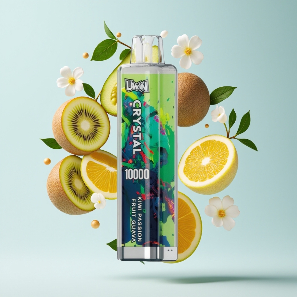 UWIN Crystal 10000 Puffs Disposable Vape (Kiwi Passion Fruit Guava) 18ml, 650mAh, 0.8Ω