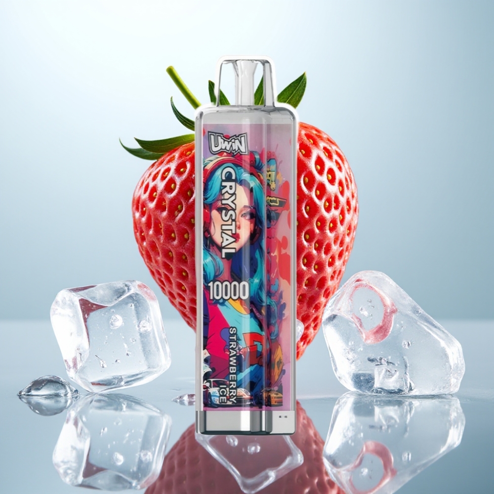 UWIN Crystal 10000 Puffs Disposable Vape (Zemeņu Ledus) 18ml, 0.8Ω, RGB