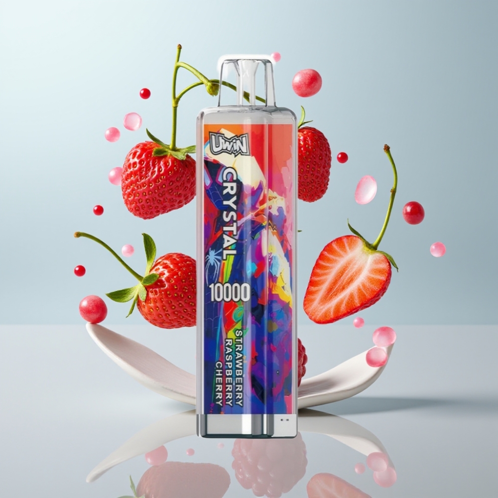 UWIN Crystal 10 000 Pūšu (18ml, Type-C, 0,8 Ohm) Zemeņu Aveņu Ķiršu