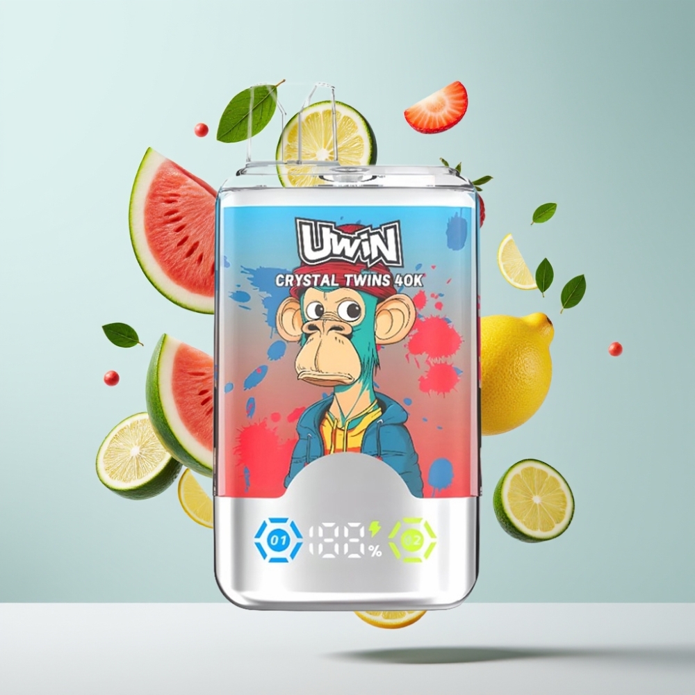 UWIN Crystal Twins 40000 Puffs Zemeņu Arbūzs Citrons Laims 32ml 5%