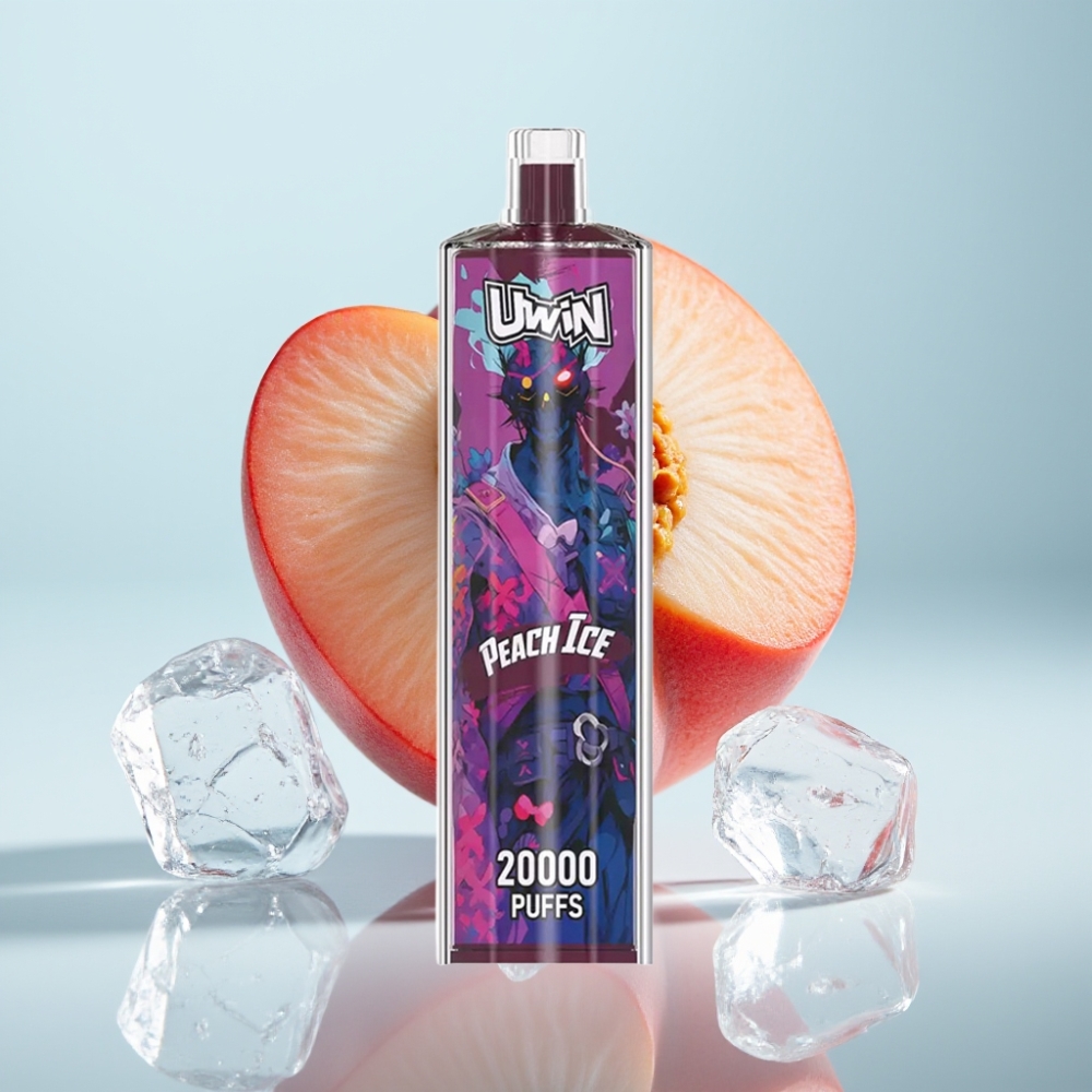 Uwin Shisha Hookah Crystal 20000 Pūšas Persiku Ledus 0%-5% Nikotīns 22ml 650mAh Type-C Mesh