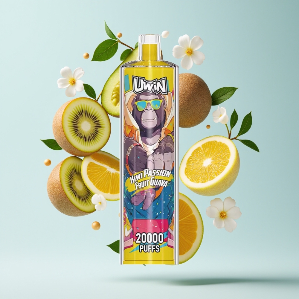 Uwin Shisha Hookah Crystal 20000 Puff (22ml, 650mAh, Type-C, Mesh coil) Kiwi Passion Fruit Guava