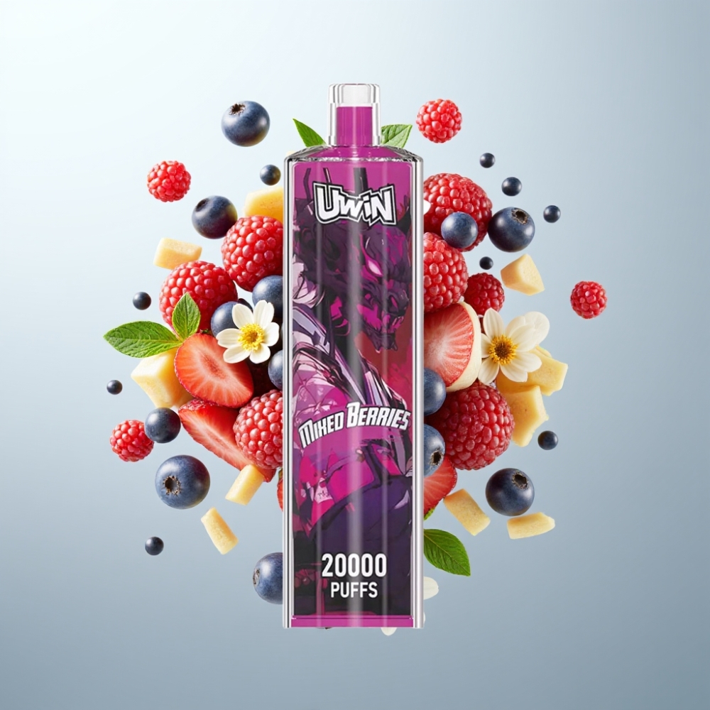 Uwin Shisha Hookah Crystal 20000 Puffs 22ml 0-5% Nikotīns Mixed Berries Type-C