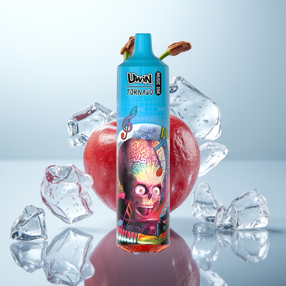 Uwin Tornado 35K Music Disposable Vape Cherry Ice, 35 000 piepildījumi, 600mAh