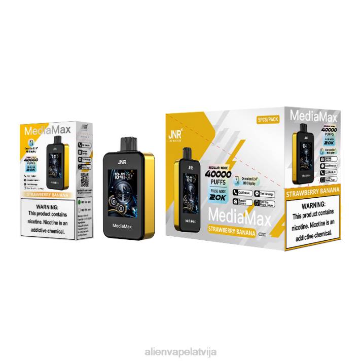 JNR MediaMax 40k pufs zemeņu banāns 62FT16 Jnr Vape Pods